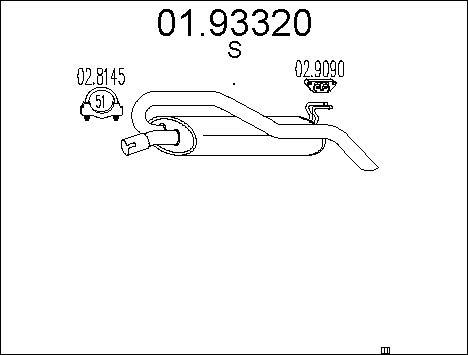 MTS 01.93320 - Глушник вихлопних газів кінцевий autocars.com.ua