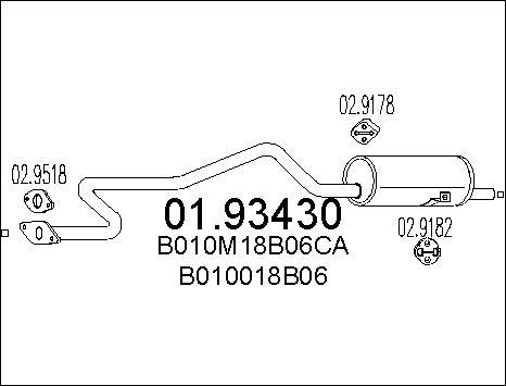 MTS 01.93430 - Глушник вихлопних газів кінцевий autocars.com.ua