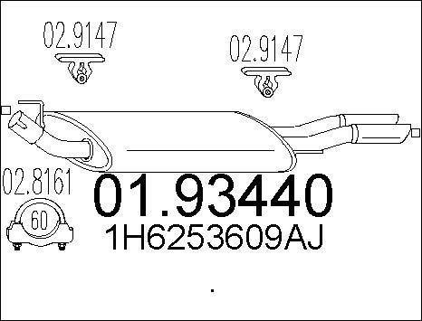 MTS 01.93440 - Глушник вихлопних газів кінцевий autocars.com.ua