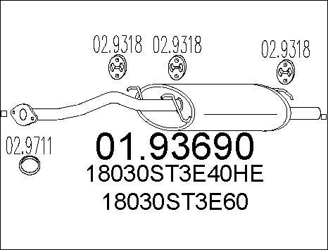 MTS 01.93690 - Глушник вихлопних газів кінцевий autocars.com.ua
