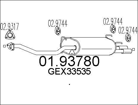 MTS 01.93780 - Глушник вихлопних газів кінцевий autocars.com.ua