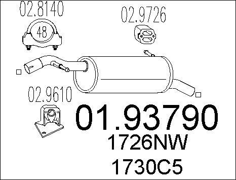 MTS 01.93790 - Глушник вихлопних газів кінцевий autocars.com.ua