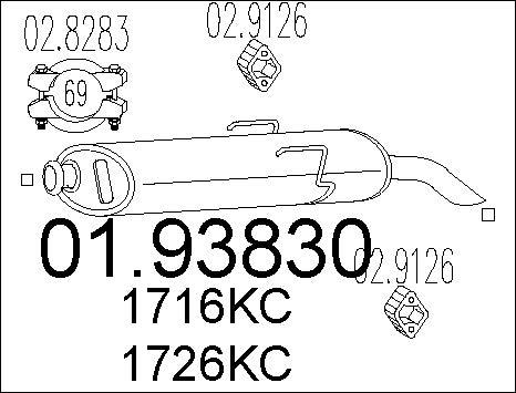 MTS 01.93830 - Глушник вихлопних газів кінцевий autocars.com.ua