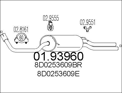 MTS 01.93960 - Глушник вихлопних газів кінцевий autocars.com.ua