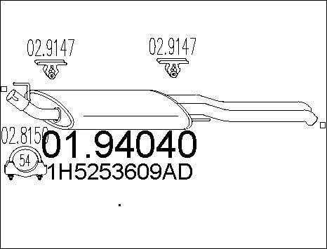 MTS 01.94040 - Глушник вихлопних газів кінцевий autocars.com.ua