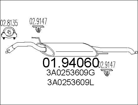 MTS 01.94060 - Глушник вихлопних газів кінцевий autocars.com.ua