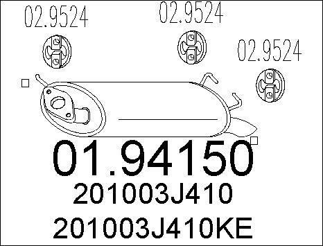 MTS 01.94150 - Глушник вихлопних газів кінцевий autocars.com.ua