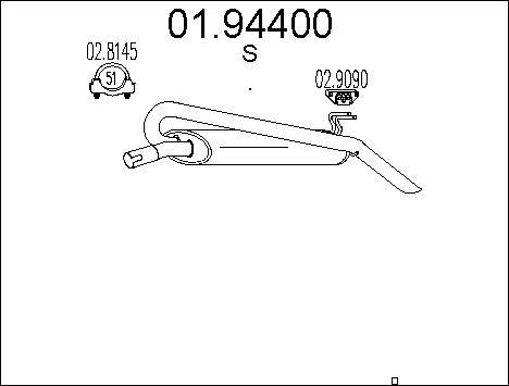 MTS 01.94400 - Глушник вихлопних газів кінцевий autocars.com.ua