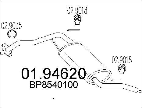 MTS 01.94620 - Глушник вихлопних газів кінцевий autocars.com.ua