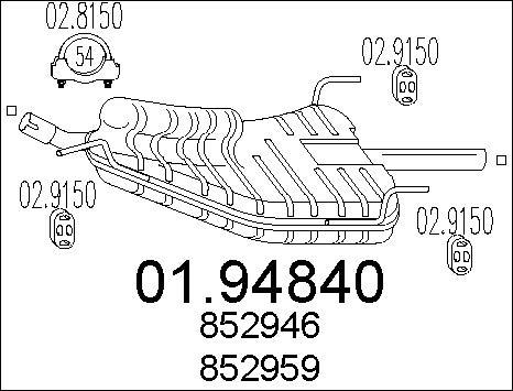 MTS 01.94840 - Глушник вихлопних газів кінцевий autocars.com.ua