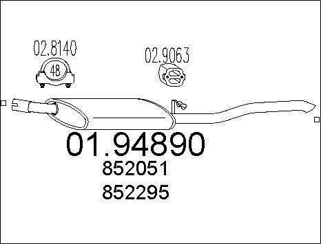 MTS 01.94890 - Глушник вихлопних газів кінцевий autocars.com.ua