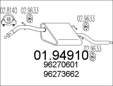 MTS 01.94910 - Глушник вихлопних газів кінцевий autocars.com.ua