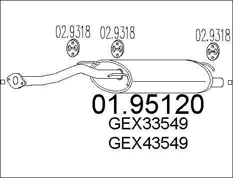 MTS 01.95120 - Глушник вихлопних газів кінцевий autocars.com.ua