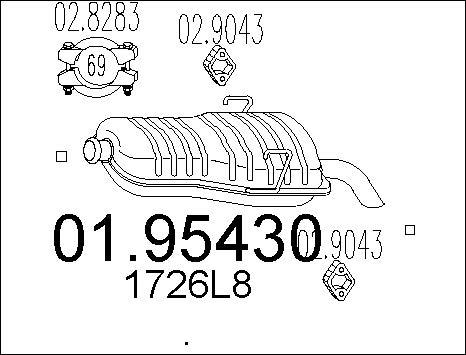 MTS 01.95430 - Глушник вихлопних газів кінцевий autocars.com.ua