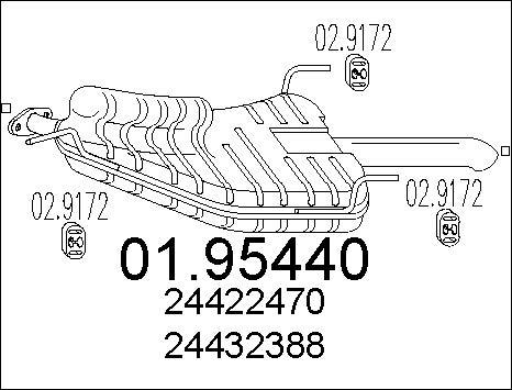 MTS 01.95440 - Глушник вихлопних газів кінцевий autocars.com.ua