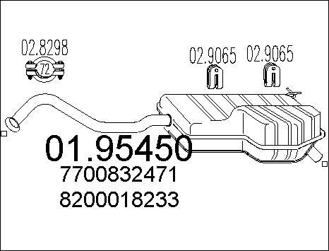 MTS 01.95450 - Глушник вихлопних газів кінцевий autocars.com.ua