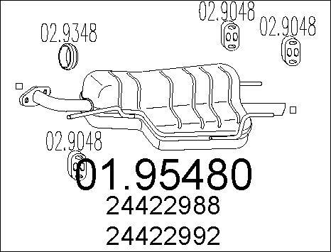 MTS 01.95480 - Глушник вихлопних газів кінцевий autocars.com.ua