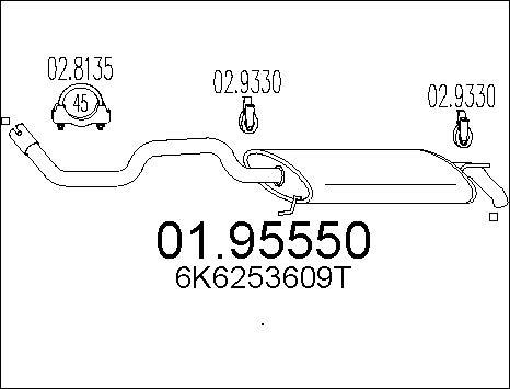 MTS 01.95550 - Глушник вихлопних газів кінцевий autocars.com.ua