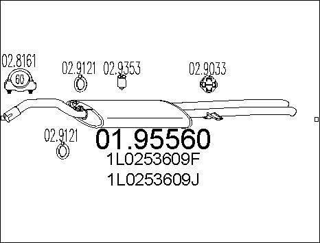 MTS 01.95560 - Глушник вихлопних газів кінцевий autocars.com.ua