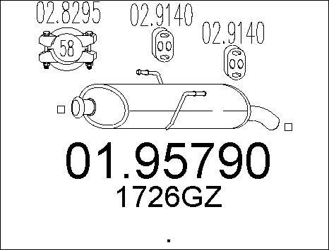 MTS 01.95790 - Глушник вихлопних газів кінцевий autocars.com.ua