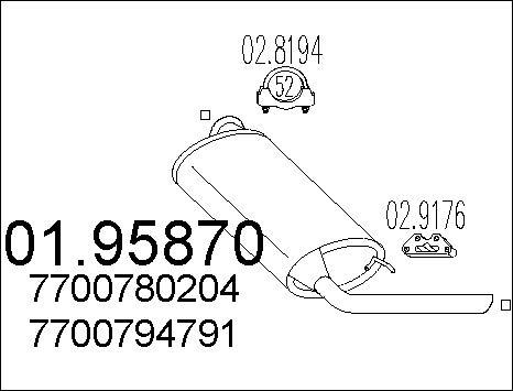 MTS 01.95870 - Глушник вихлопних газів кінцевий autocars.com.ua