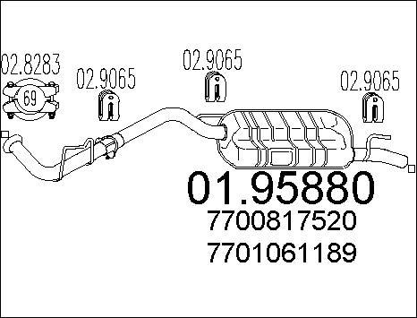 MTS 01.95880 - Глушник вихлопних газів кінцевий autocars.com.ua