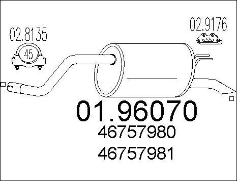 MTS 01.96070 - Глушник вихлопних газів кінцевий autocars.com.ua