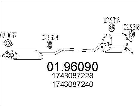 MTS 01.96090 - Глушник вихлопних газів кінцевий autocars.com.ua