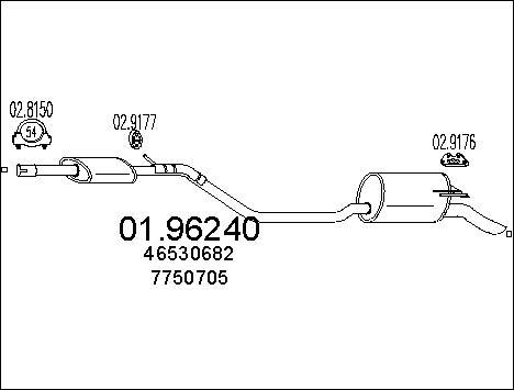 MTS 01.96240 - Глушник вихлопних газів кінцевий autocars.com.ua