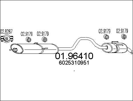 MTS 01.96410 - Глушник вихлопних газів кінцевий autocars.com.ua