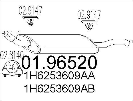 MTS 01.96520 - Глушник вихлопних газів кінцевий autocars.com.ua