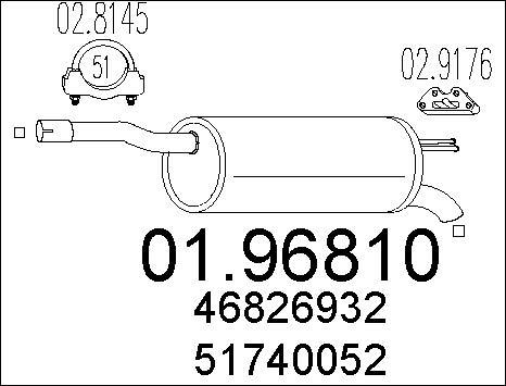 MTS 01.96810 - Глушник вихлопних газів кінцевий autocars.com.ua