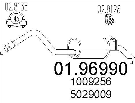 MTS 01.96990 - Глушник вихлопних газів кінцевий autocars.com.ua