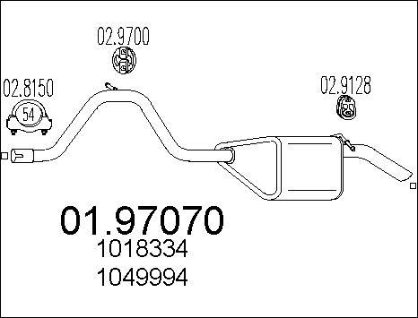 MTS 01.97070 - Глушник вихлопних газів кінцевий autocars.com.ua