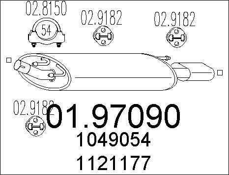 MTS 01.97090 - Глушитель выхлопных газов, конечный avtokuzovplus.com.ua