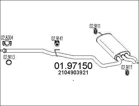 MTS 01.97150 - Глушник вихлопних газів кінцевий autocars.com.ua