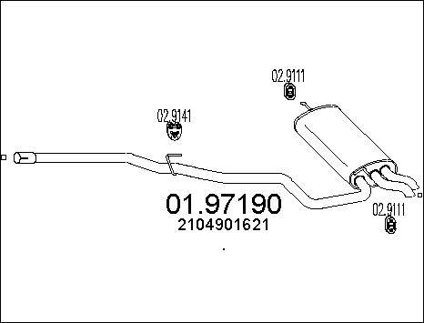 MTS 01.97190 - Глушник вихлопних газів кінцевий autocars.com.ua