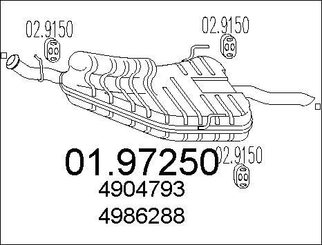 MTS 01.97250 - Глушник вихлопних газів кінцевий autocars.com.ua