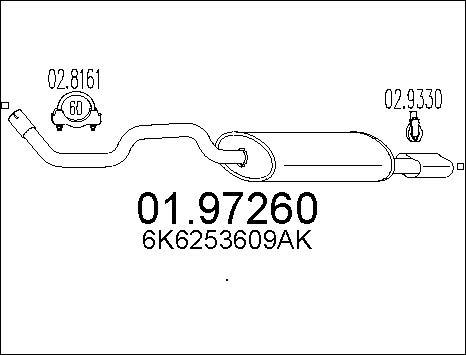 MTS 01.97260 - Глушник вихлопних газів кінцевий autocars.com.ua