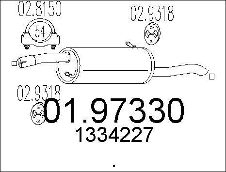 MTS 01.97330 - Глушник вихлопних газів кінцевий autocars.com.ua