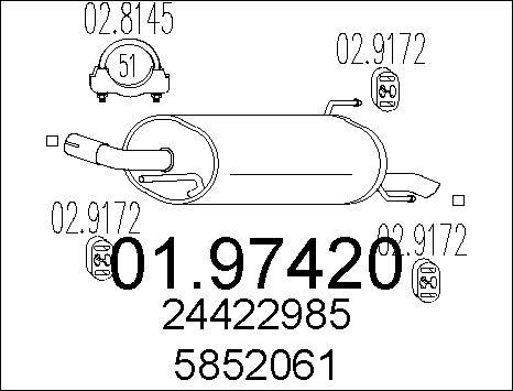MTS 01.97420 - Глушник вихлопних газів кінцевий autocars.com.ua