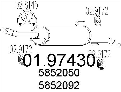 MTS 01.97430 - Глушник вихлопних газів кінцевий autocars.com.ua