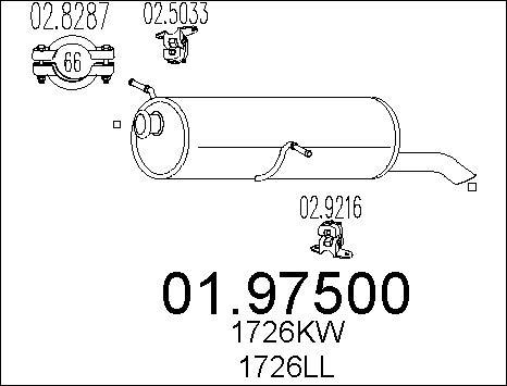 MTS 01.97500 - Глушник вихлопних газів кінцевий autocars.com.ua