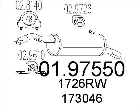 MTS 01.97550 - Глушник вихлопних газів кінцевий autocars.com.ua