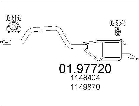 MTS 01.97720 - Глушник вихлопних газів кінцевий autocars.com.ua