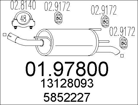 MTS 01.97800 - Глушник вихлопних газів кінцевий autocars.com.ua