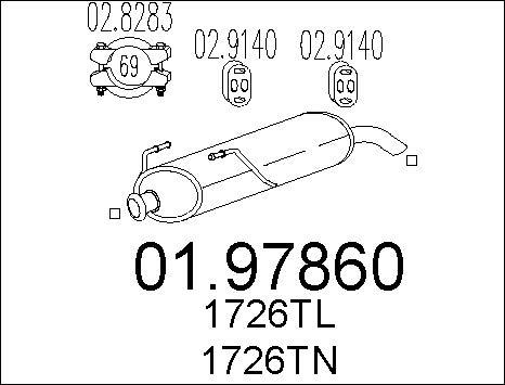 MTS 01.97860 - Глушник вихлопних газів кінцевий autocars.com.ua