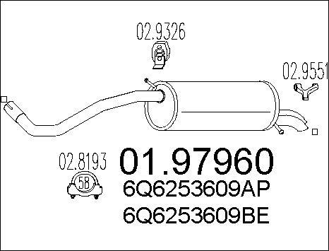 MTS 01.97960 - Глушник вихлопних газів кінцевий autocars.com.ua