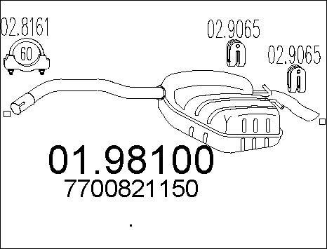 MTS 01.98100 - Глушник вихлопних газів кінцевий autocars.com.ua