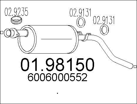 MTS 01.98150 - Глушник вихлопних газів кінцевий autocars.com.ua